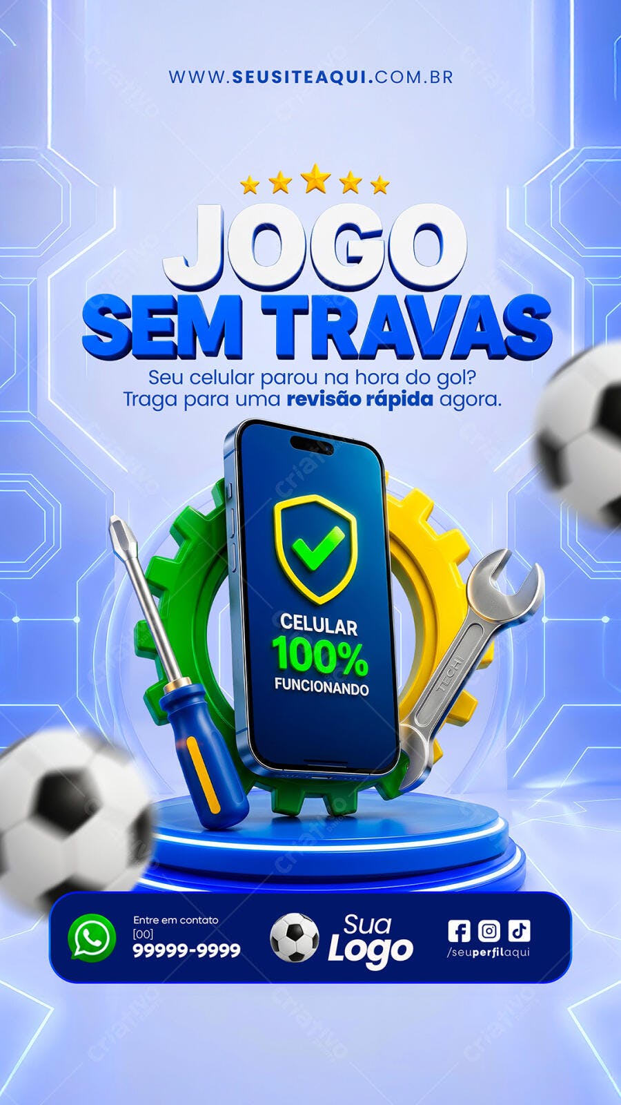 Post Instagram Manutenção Celular Assistência Técnica PSD Editável
