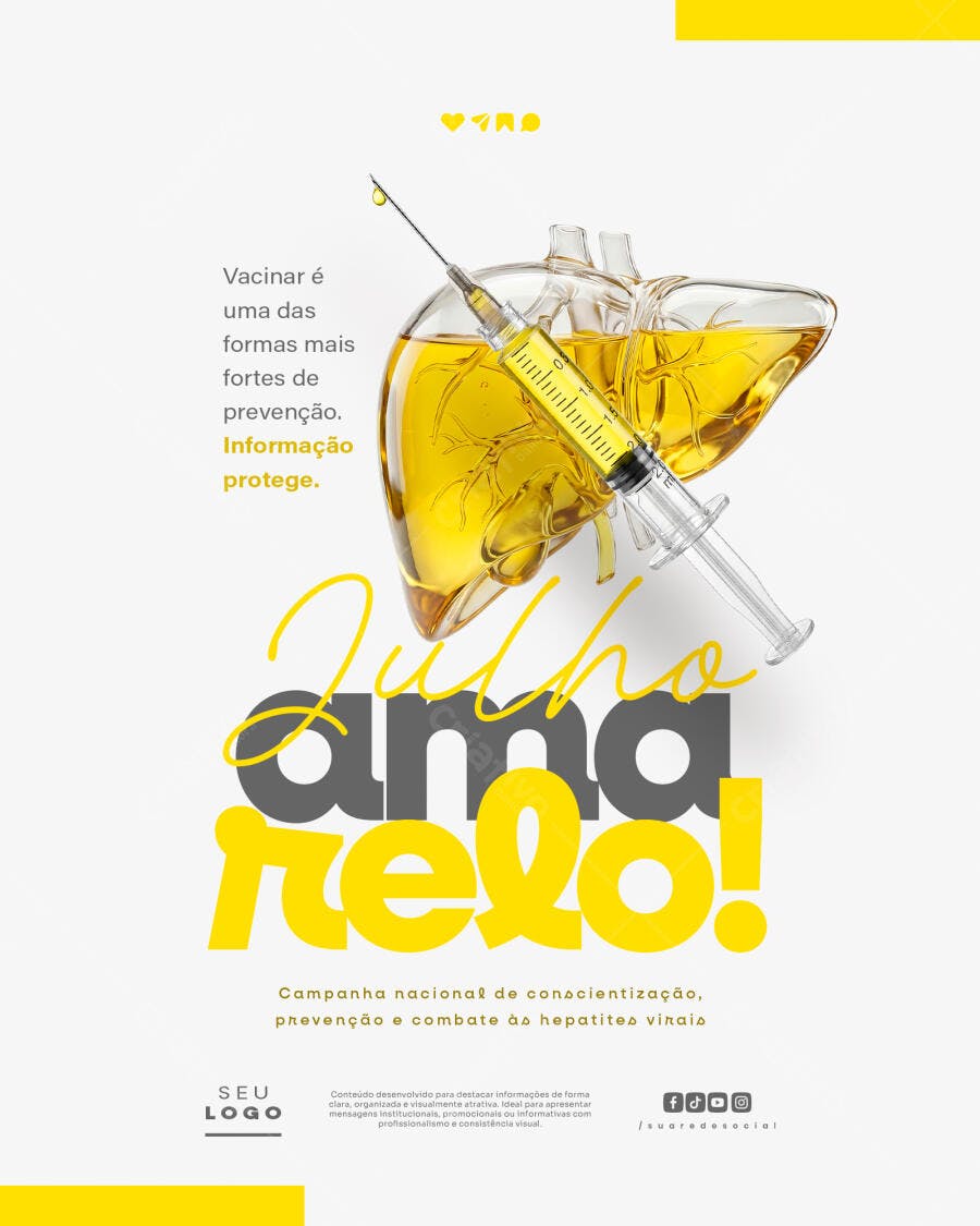 Post Julho Amarelo Hepatite Viral PSD Editável