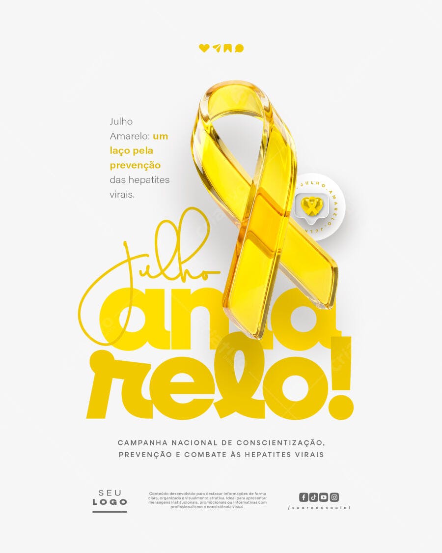Post Julho Amarelo Hepatites Virais PSD Editável