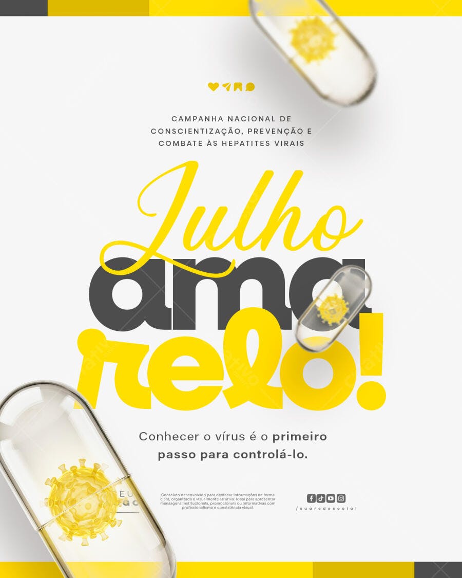 Post Julho Amarelo Hepatites Virais PSD Editável