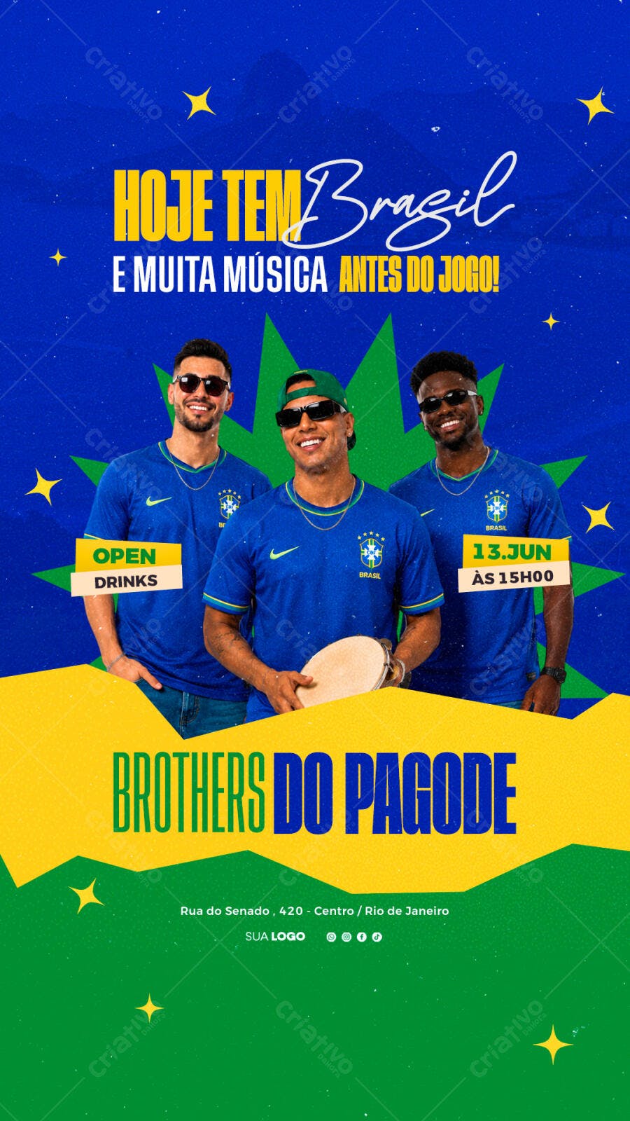 Story Instagram Brasil Copa do Mundo Pagode PSD Editável