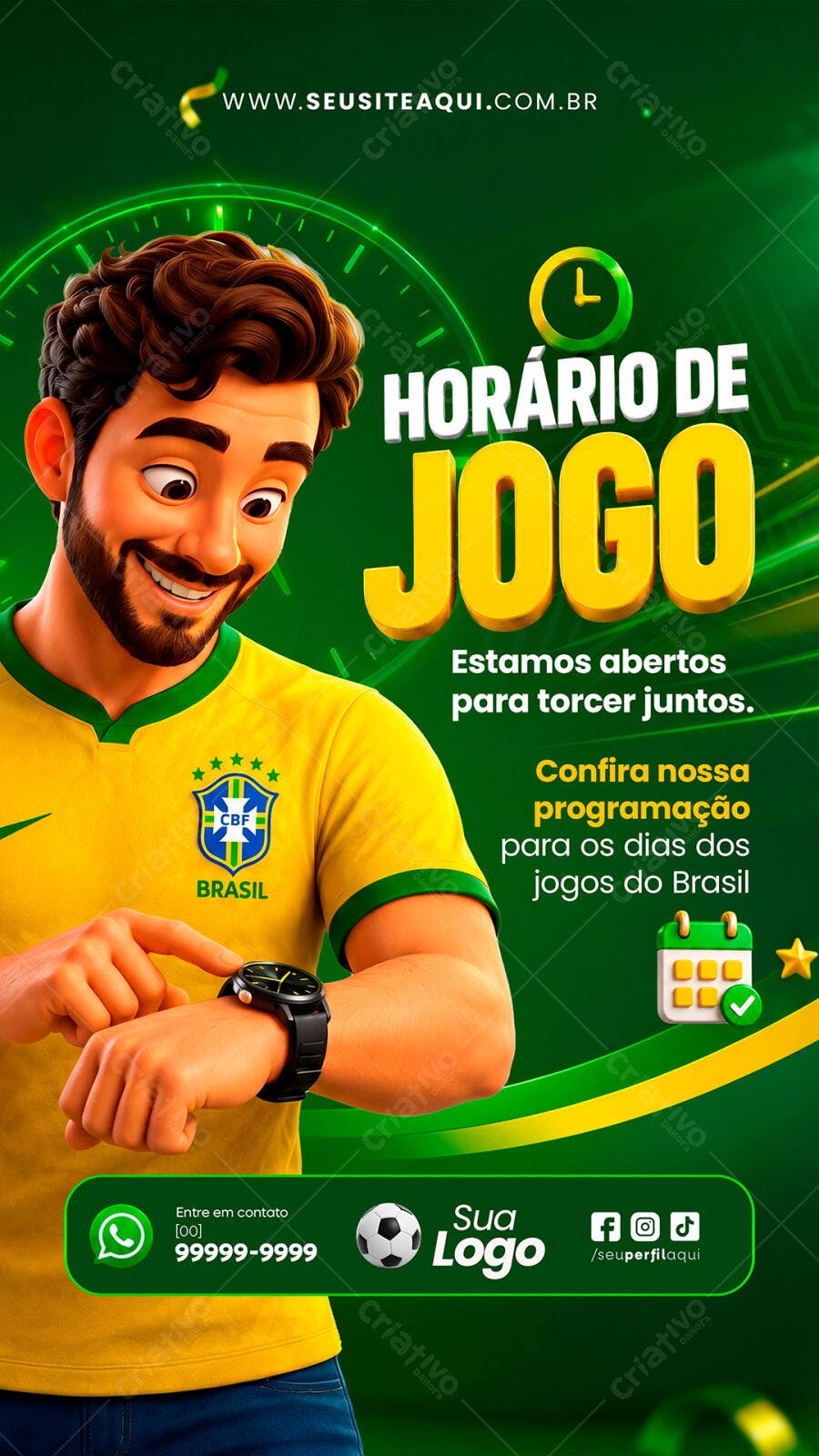 Story Instagram Jogos do Brasil Futebol PSD Editável