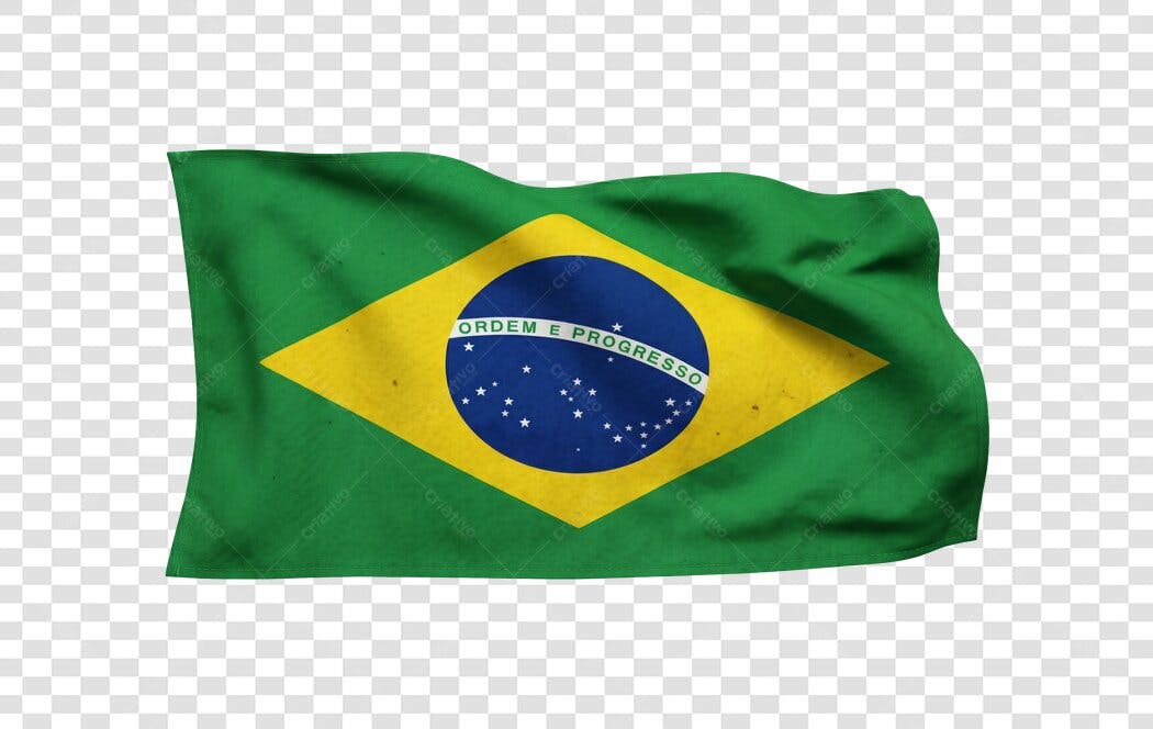 Bandeira Brasil Ondulando 7 Setembro PNG Fundo Transparente
