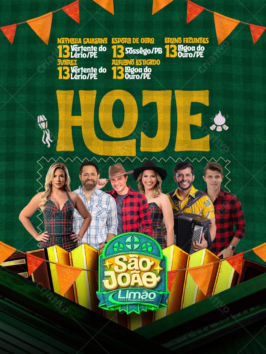 Flyer São João Festa Junina Arraial PSD Editável