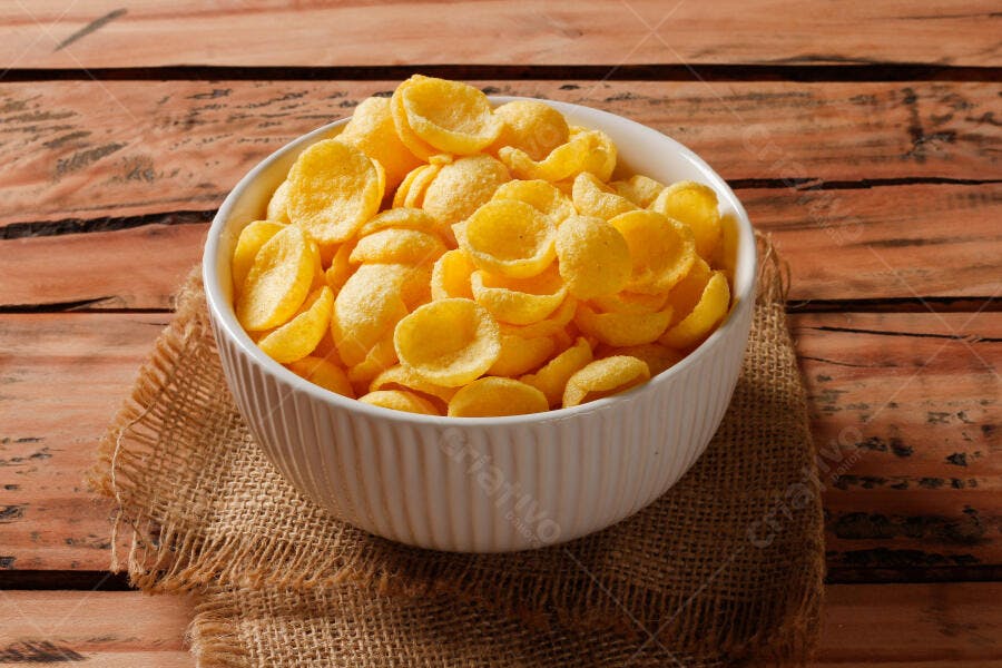 Foto Cereal Milho Flocos Tigela Rústica Café da Manhã