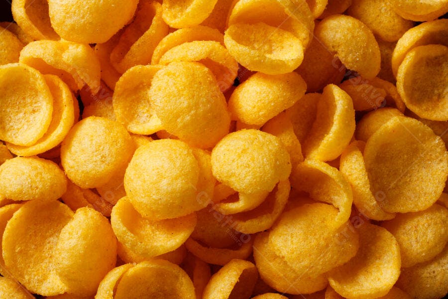 Foto Salgadinho de Milho Tipo Concha Amarelo Textura