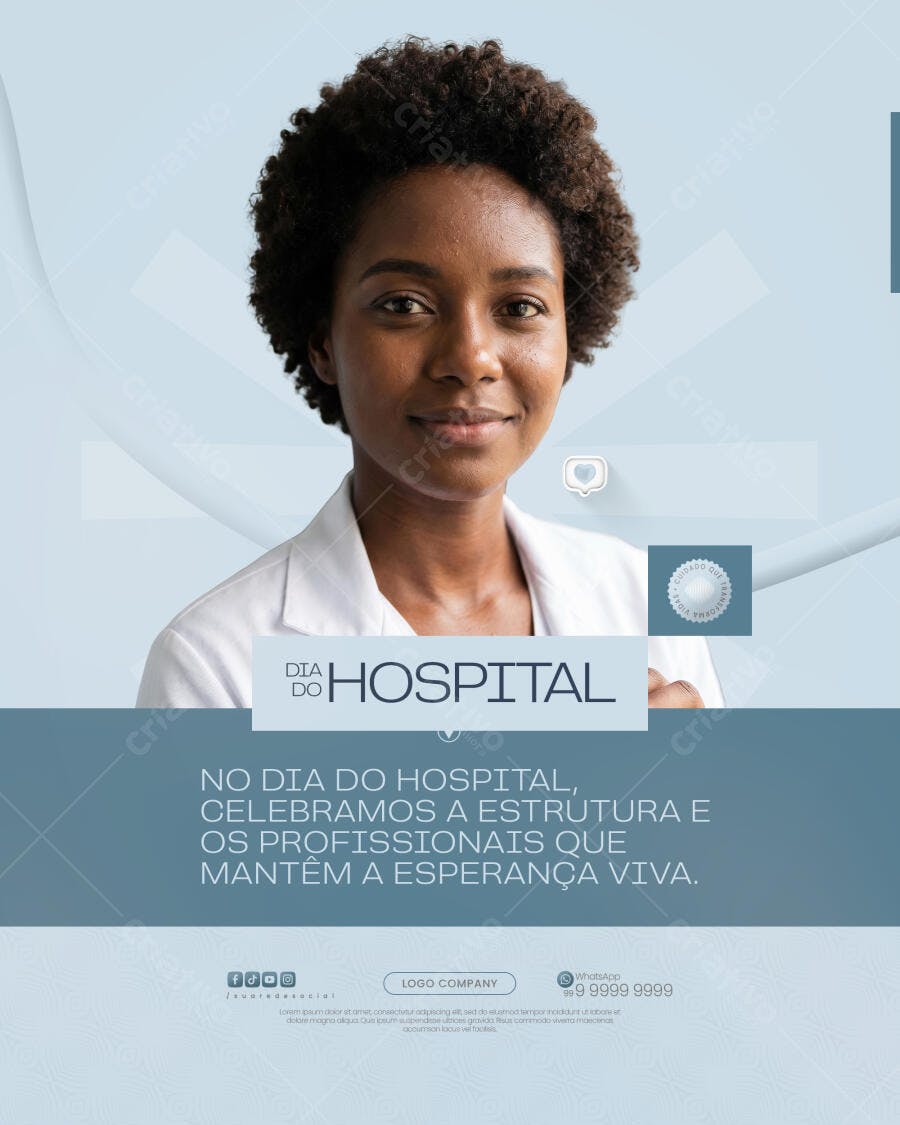 Post Instagram Dia do Hospital Clínica Médica PSD Editável