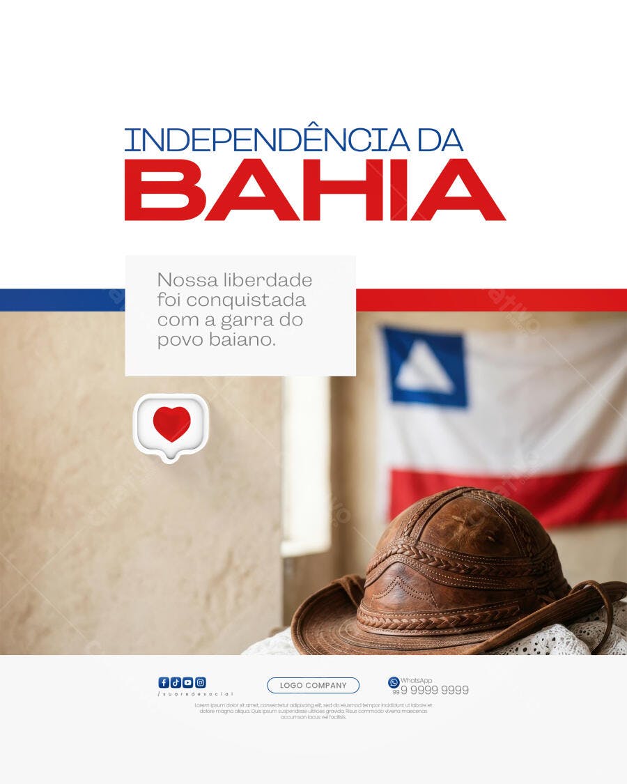 Post Instagram Independência da Bahia PSD Editável