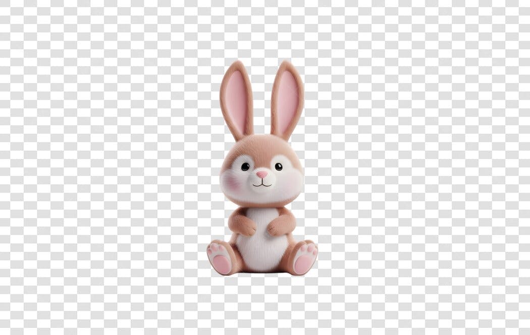 Elemento 3D Coelho Páscoa Março Abril PNG Fundo Transparente
