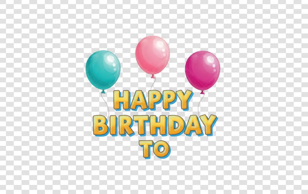 Elemento Decorativo Happy Birthday To Balões PNG Fundo Transparente