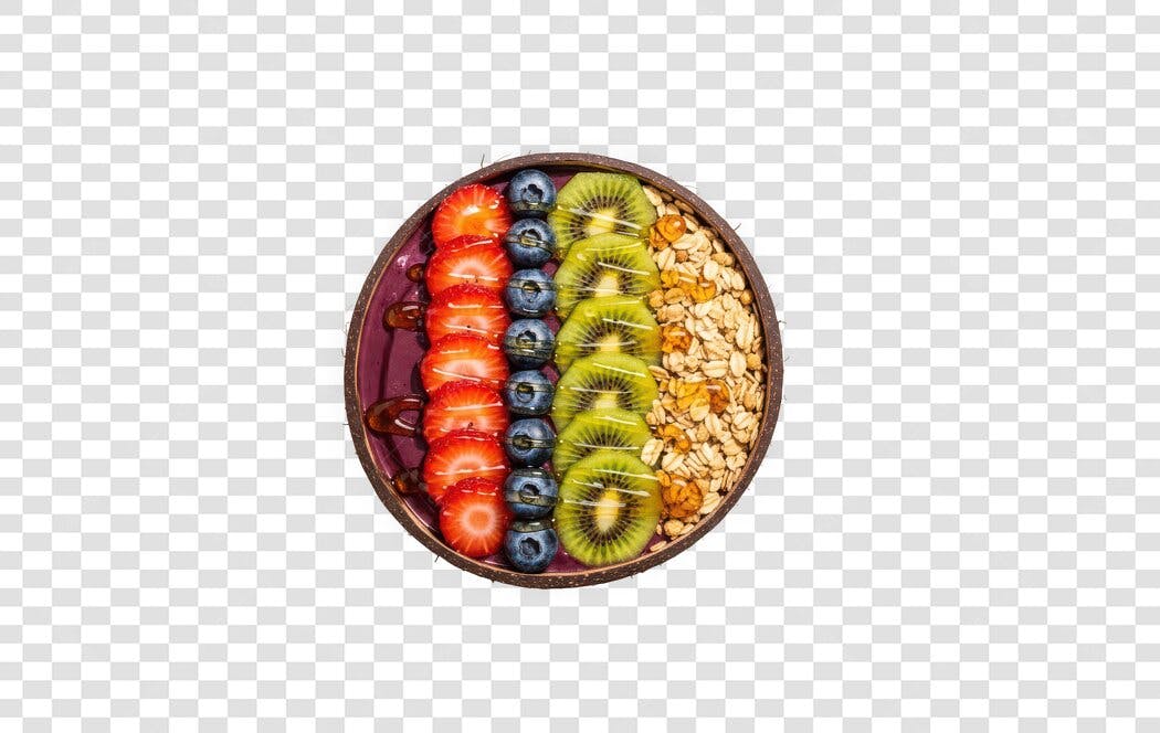 Foto Recortada Açaí Tigela Frutas Granola PNG Fundo Transparente