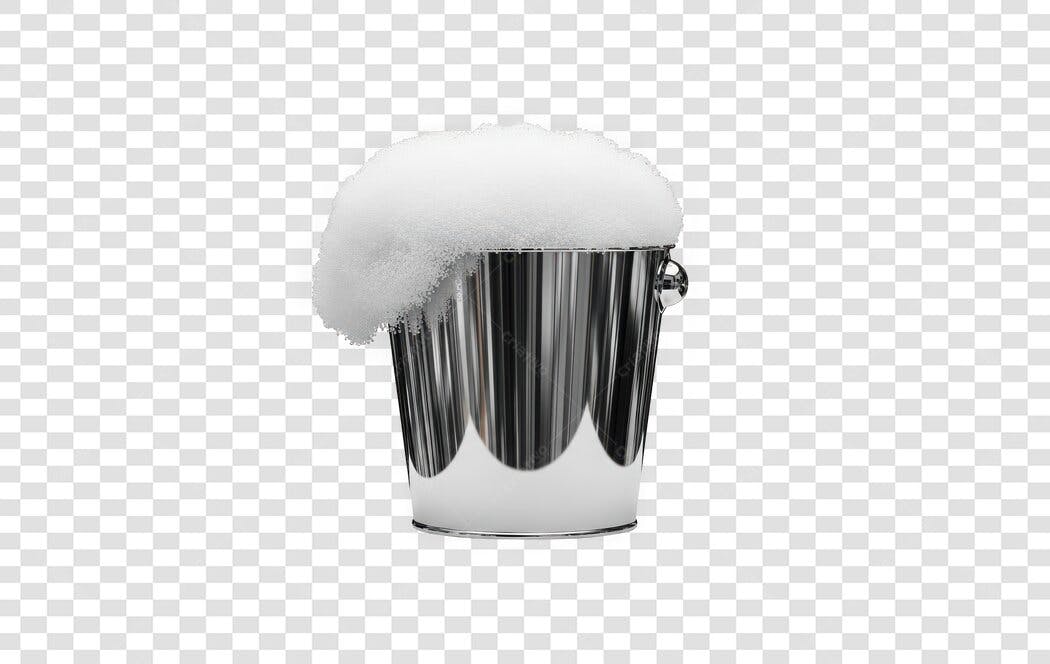 Foto Recortada Balde Gelo Espuma PNG Fundo Transparente