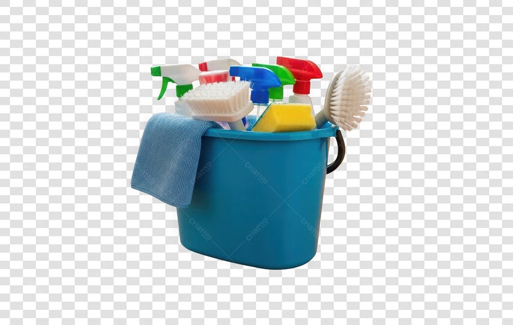 Foto Recortada Balde Produtos Limpeza PNG Fundo Transparente