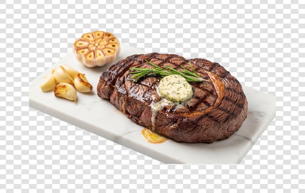 Foto Recortada Bife Grelhado Manteiga Alho PNG Fundo Transparente