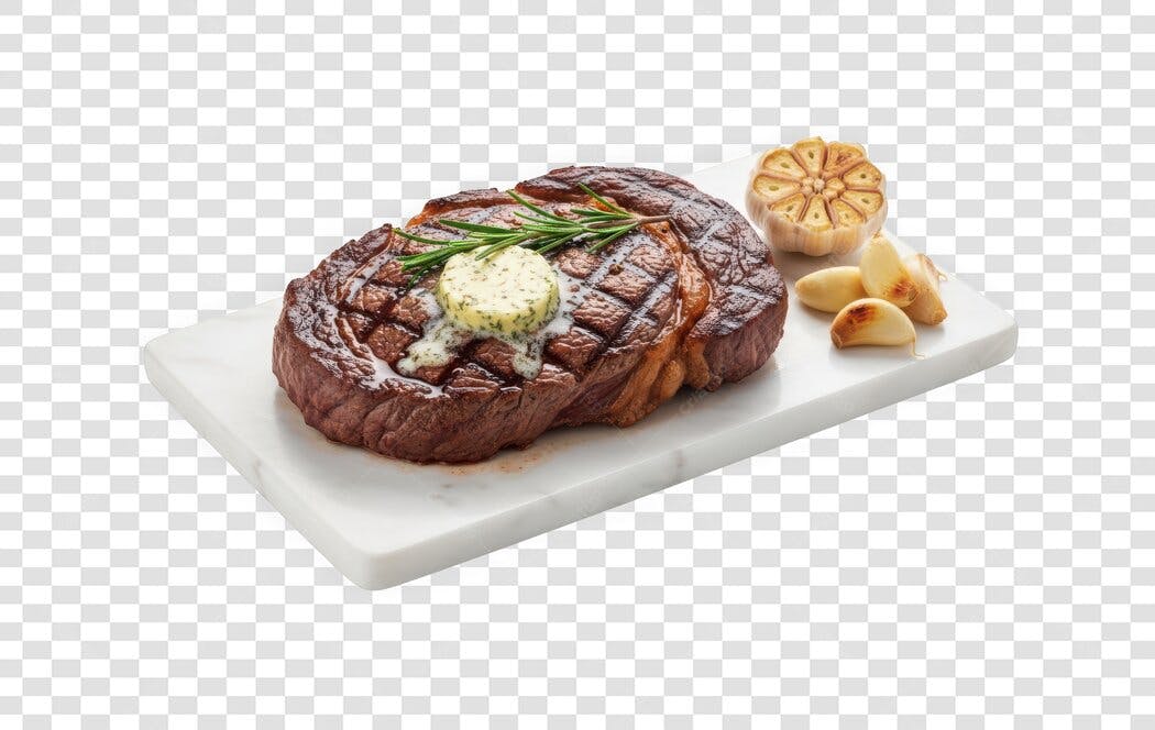 Foto Recortada Bife Grelhado Manteiga Alho PNG Fundo Transparente