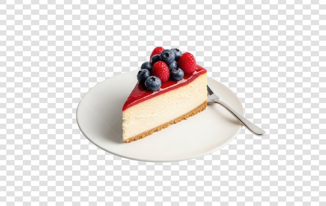Foto Recortada Cheesecake Frutas Vermelhas PNG Fundo Transparente