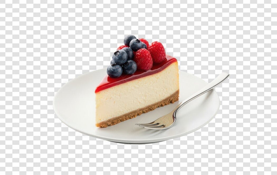 Foto Recortada Cheesecake Frutas Vermelhas PNG Fundo Transparente