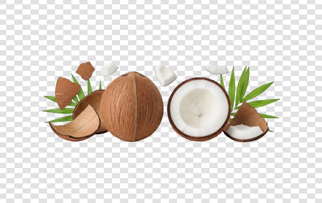 Foto Recortada Coco Fruta Tropical PNG Fundo Transparente