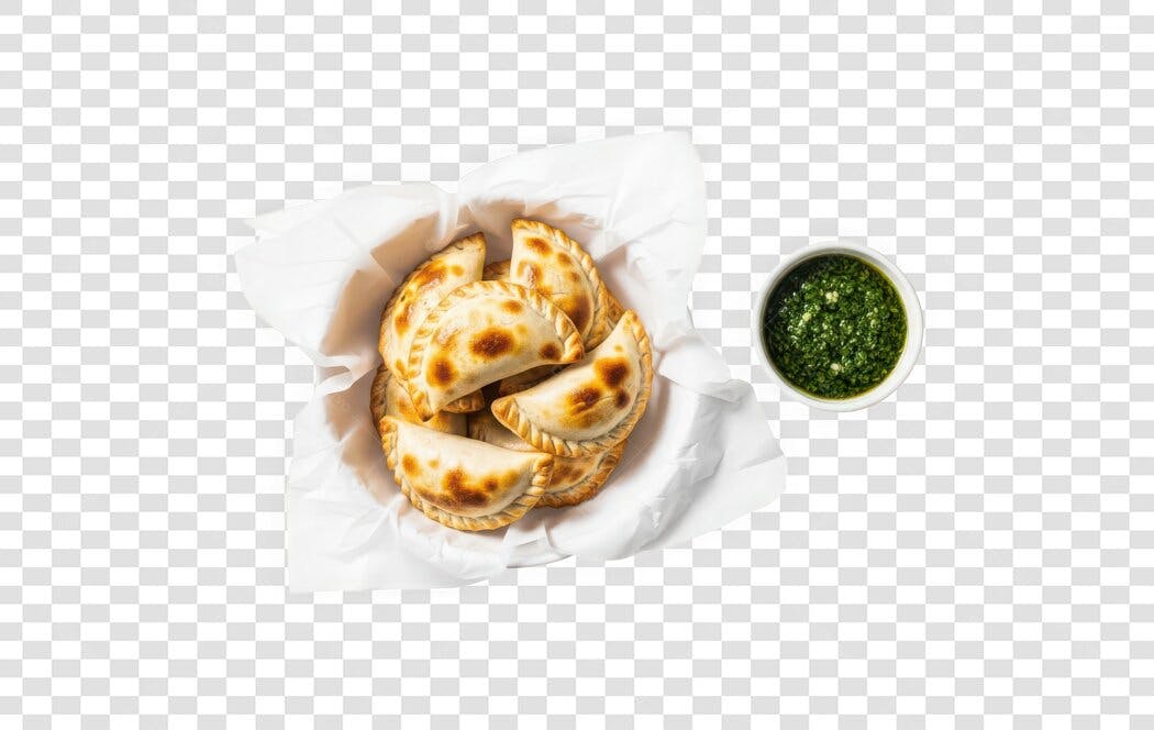 Foto Recortada Empanadas Molho Chimichurri PNG Fundo Transparente