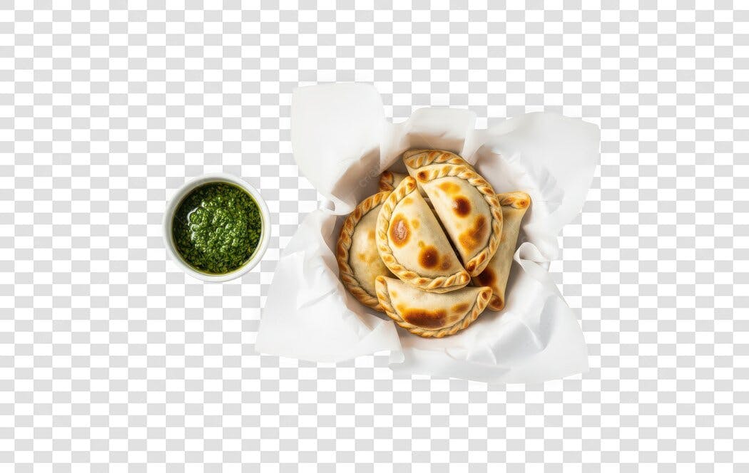 Foto Recortada Empanadas Molho Chimichurri PNG Fundo Transparente