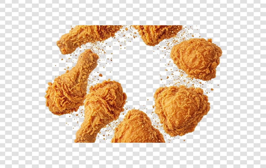 Foto Recortada Frango Frito Crocante PNG Fundo Transparente
