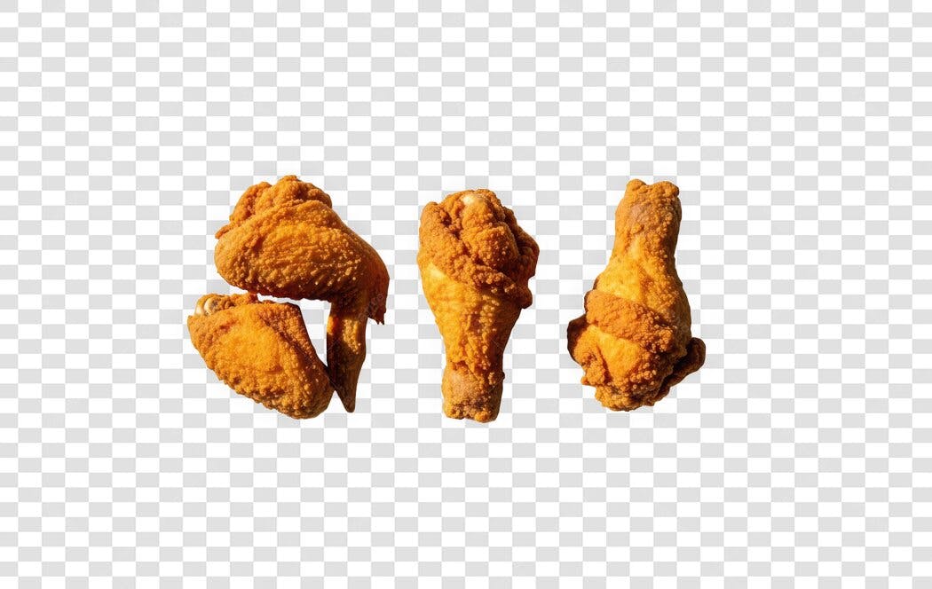 Foto Recortada Frango Frito Crocante PNG Fundo Transparente