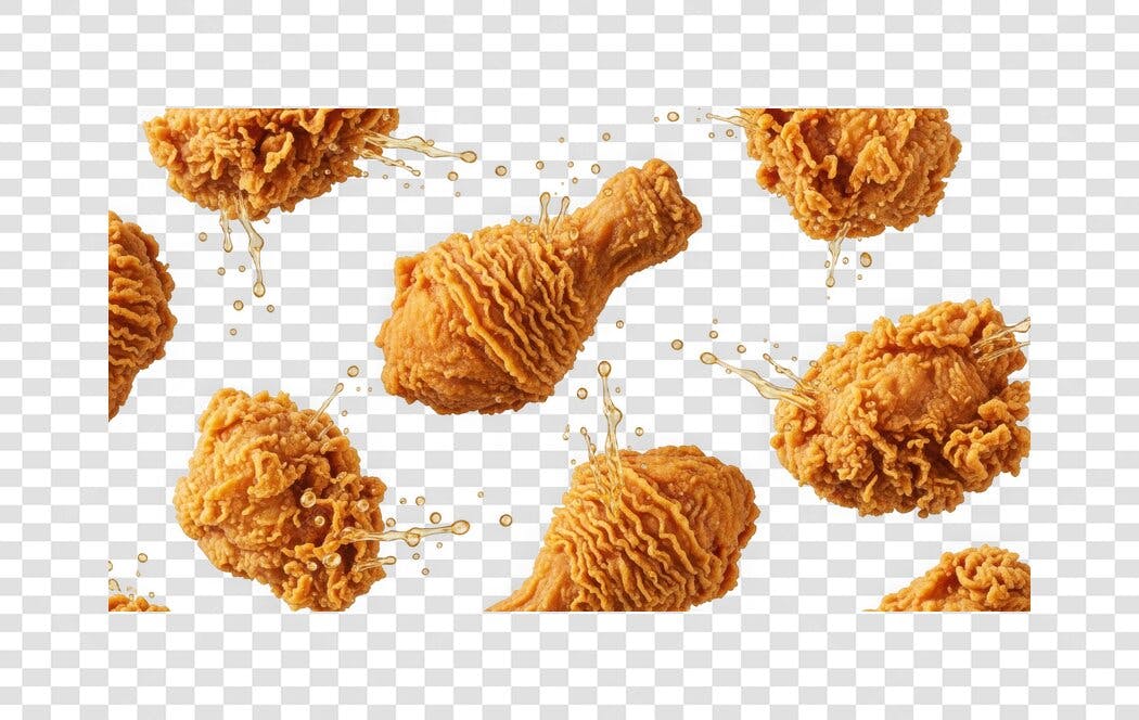 Foto Recortada Frango Frito Crocante PNG Fundo Transparente