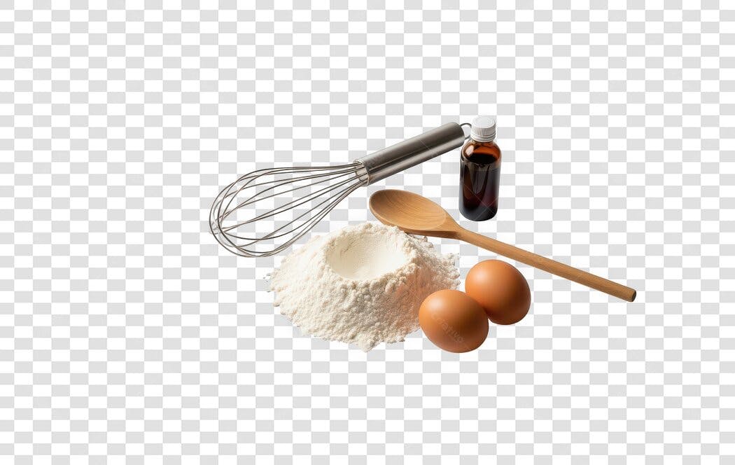 Foto Recortada Ingredientes Culinária Ovos Farinha PNG Fundo Transparente