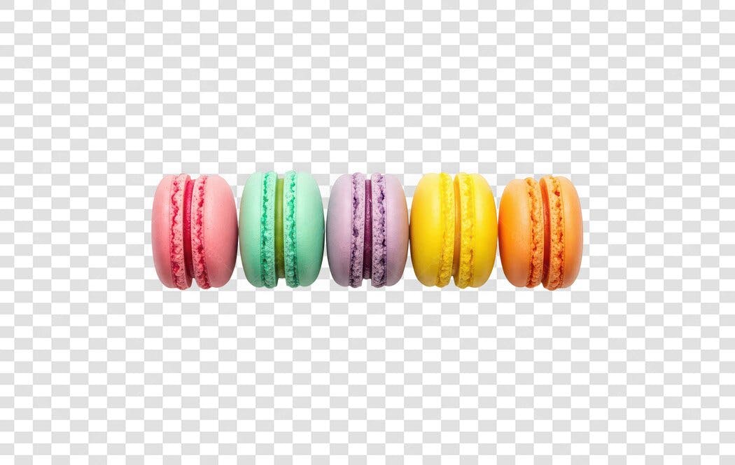 Foto Recortada Macarons Coloridos Doces PNG Fundo Transparente