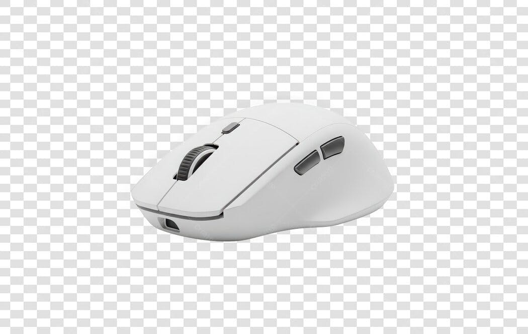 Foto Recortada Mouse Gamer Branco Sem Fio PNG Fundo Transparente