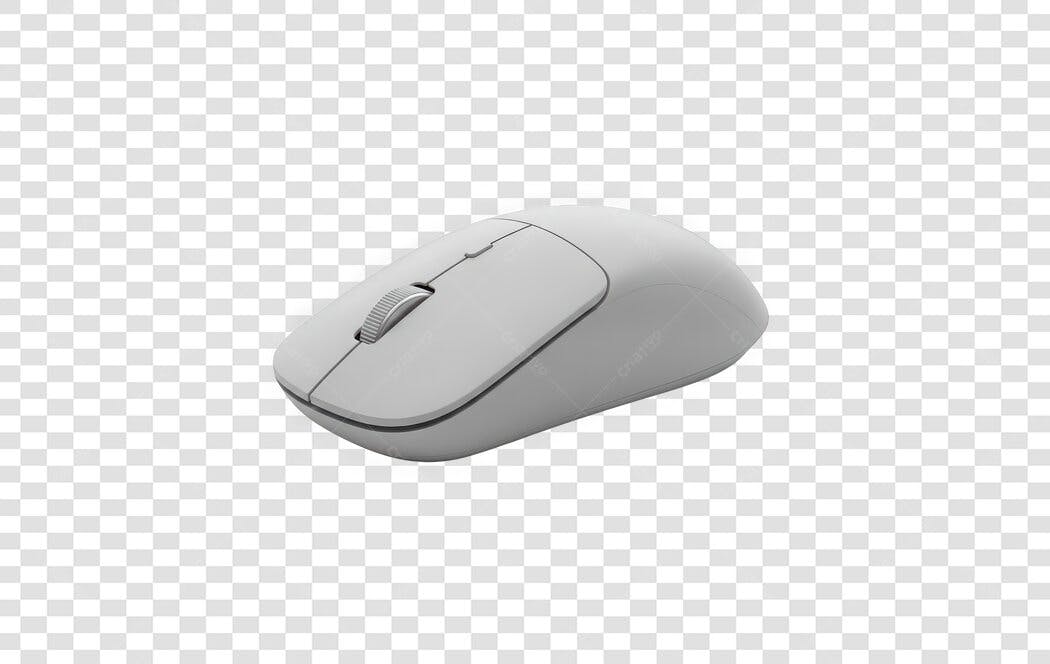 Foto Recortada Mouse Sem Fio Cinza PNG Fundo Transparente