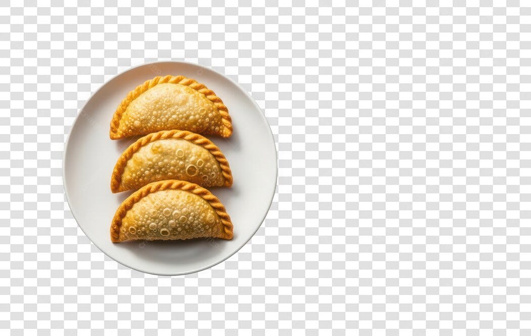 Foto Recortada Pastel Frito Salgado Prato PNG Fundo Transparente