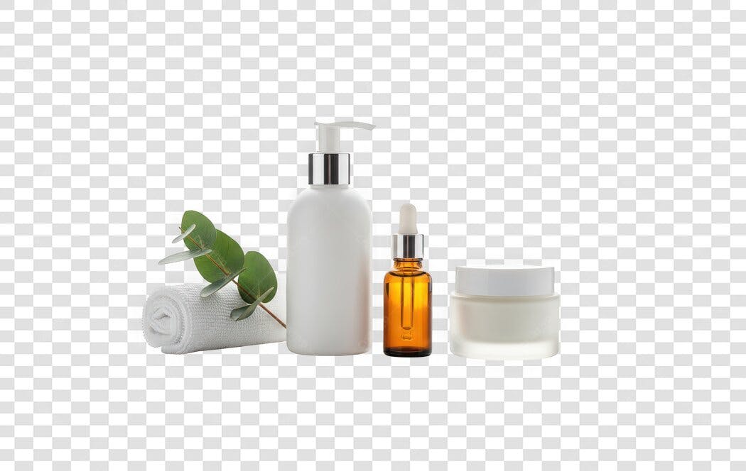 Foto Recortada Produtos Cosméticos Skincare PNG Fundo Transparente