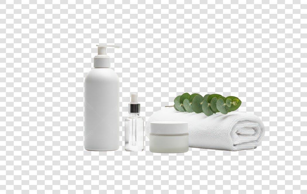 Foto Recortada Produtos de Skincare Spa PNG Fundo Transparente