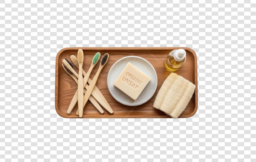 Foto Recortada Produtos Ecológicos Bambu Sabonete PNG Fundo Transparente