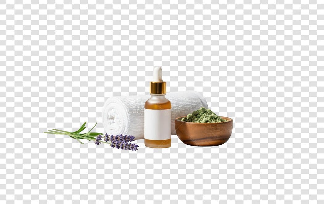 Foto Recortada Produtos Spa Lavanda Toalha PNG Fundo Transparente