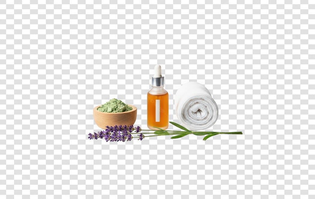 Foto Recortada Produtos Spa Lavanda Toalha PNG Fundo Transparente