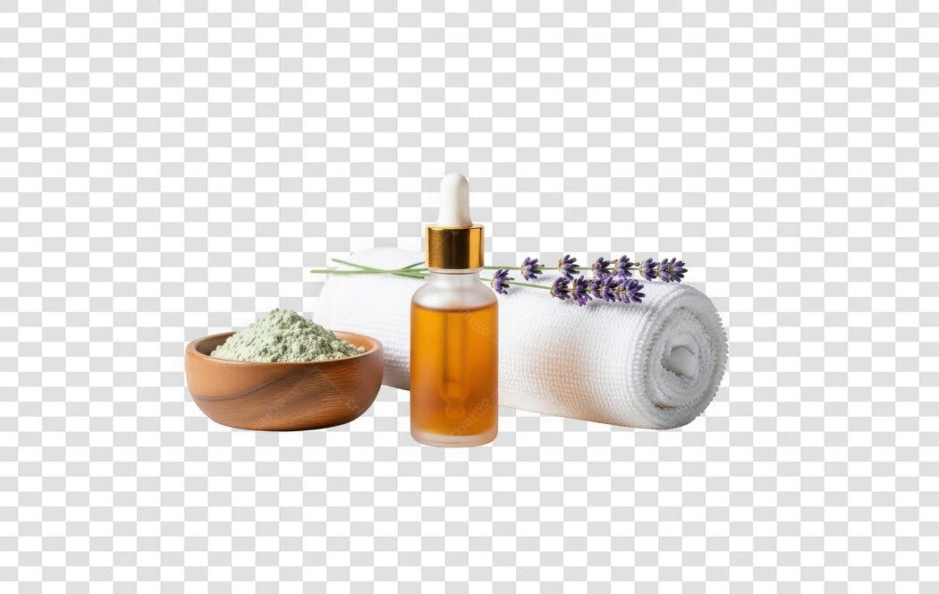 Foto Recortada Produtos Spa Lavanda Toalha PNG Fundo Transparente