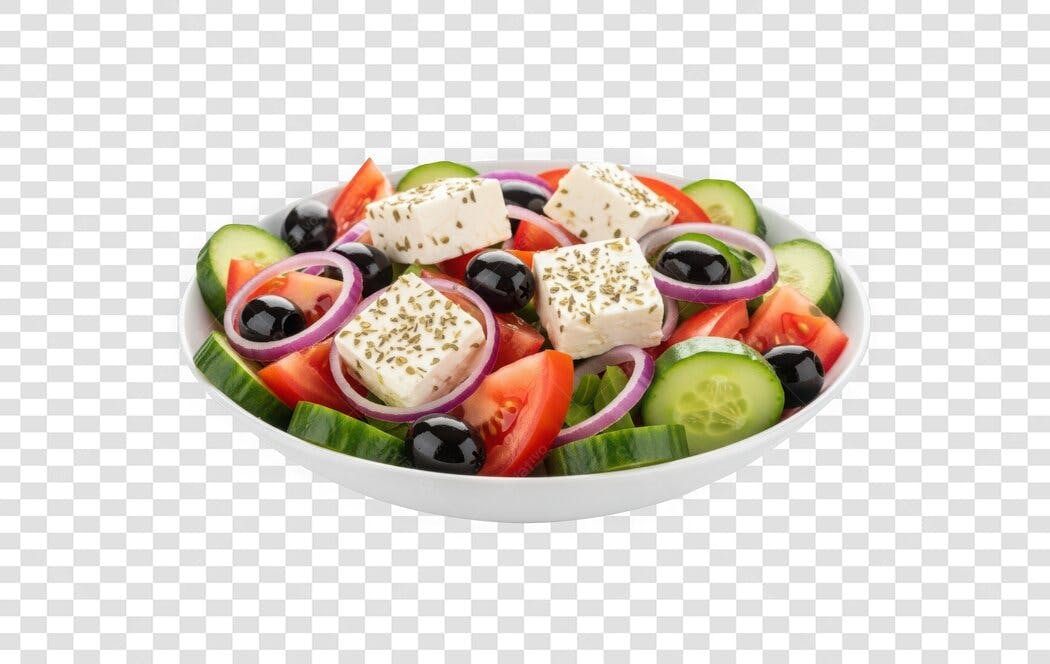 Foto Recortada Salada Grega Feta Azeitonas PNG Fundo Transparente