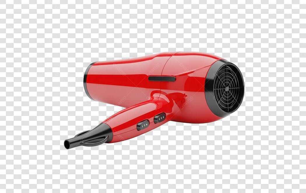 Foto Recortada Secador de Cabelo Vermelho PNG Fundo Transparente