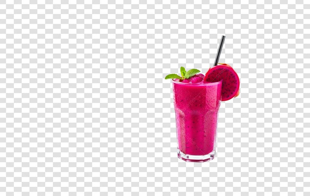 Foto Recortada Suco Pitaya Rosa Copo Drink PNG Fundo Transparente