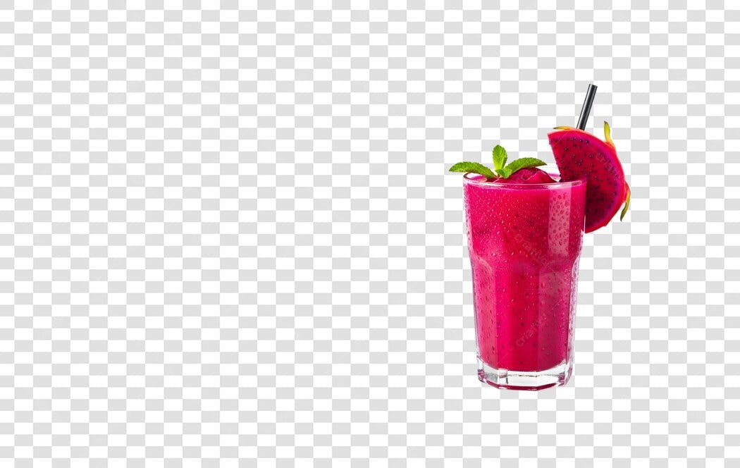 Foto Recortada Suco Pitaya Rosa Copo PNG Fundo Transparente