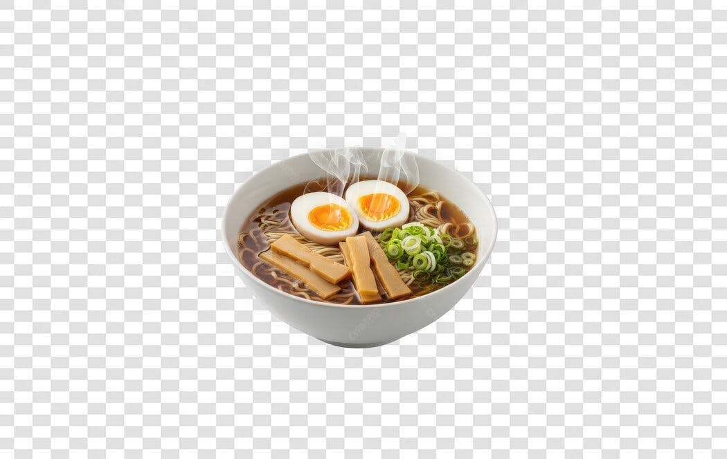 Foto Recortada Tigela de Ramen Japonês Quente PNG Fundo Transparente