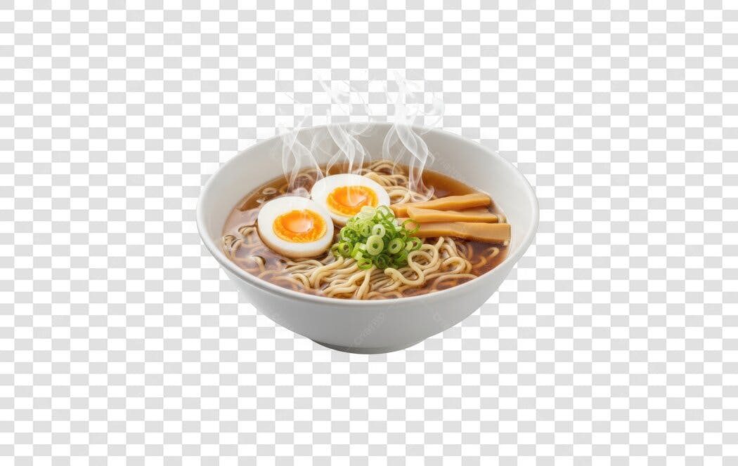 Foto Recortada Tigela de Ramen Quente PNG Fundo Transparente