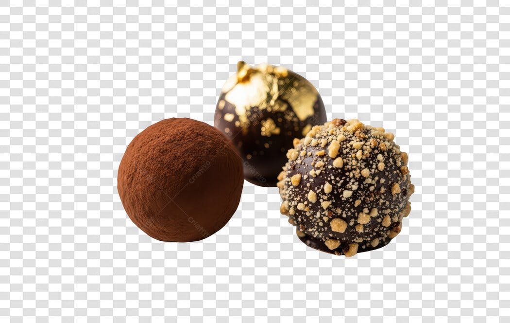 Foto Recortada Trufas Chocolate Doces Variados PNG Fundo Transparente