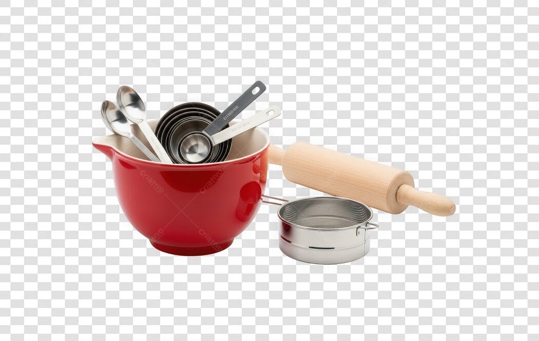 Foto Recortada Utensílios de Cozinha para Confeitaria PNG Fundo Transparente