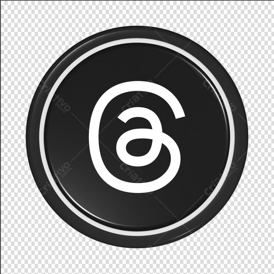 Ícone Símbolo de Copyright com Círculo Preto PNG Fundo Transparente