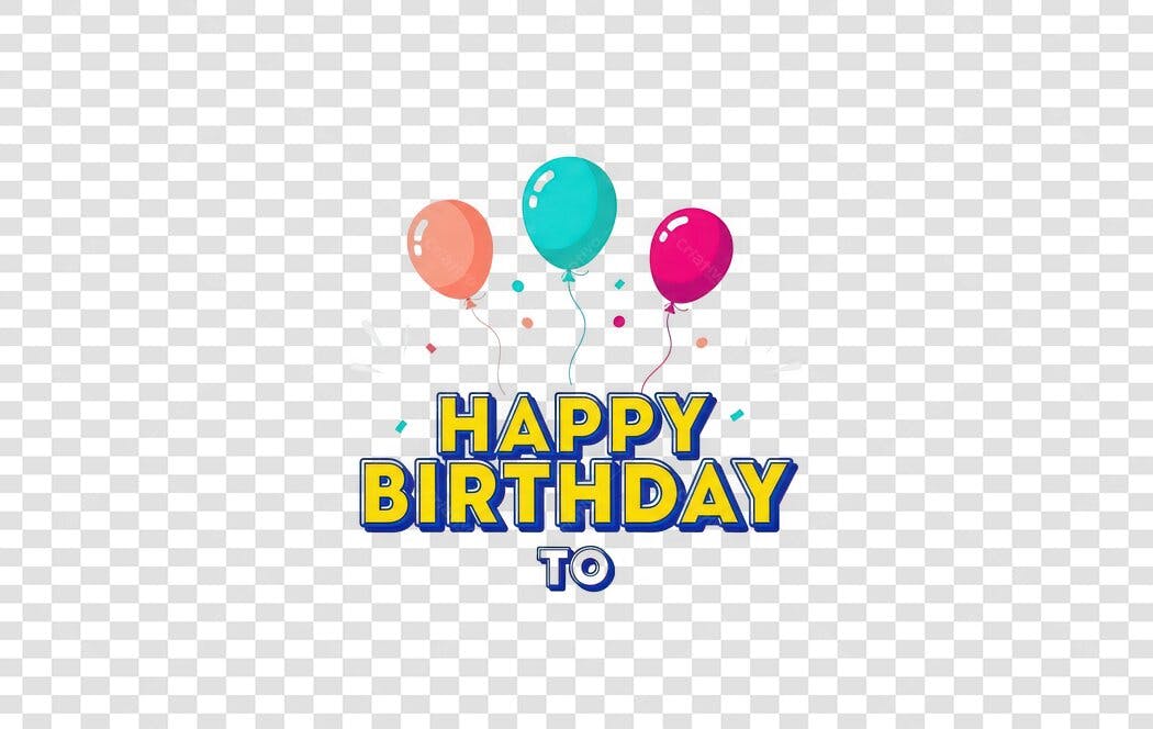 Ilustração Happy Birthday Balões Coloridos PNG Fundo Transparente