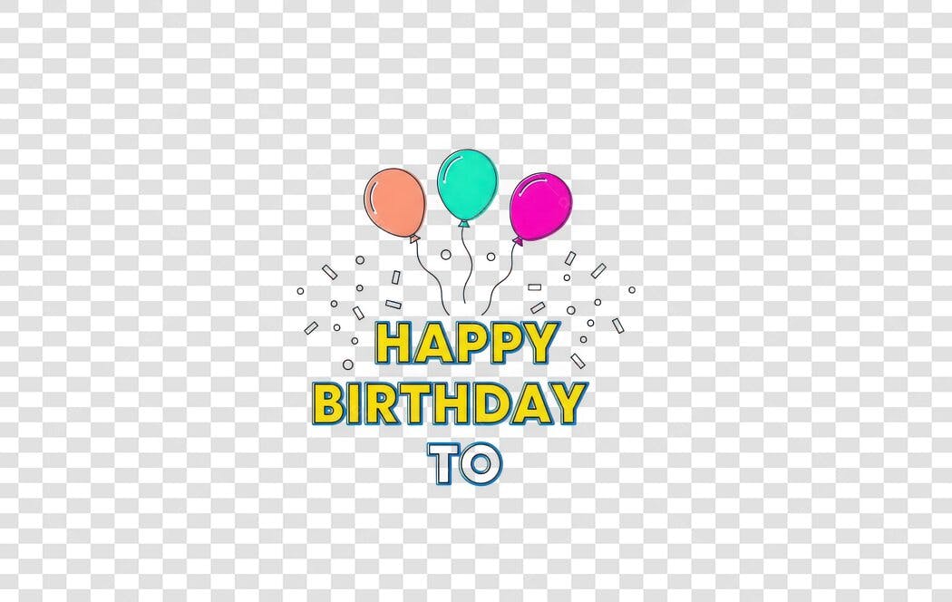Ilustração Happy Birthday To Balões Coloridos PNG Fundo Transparente