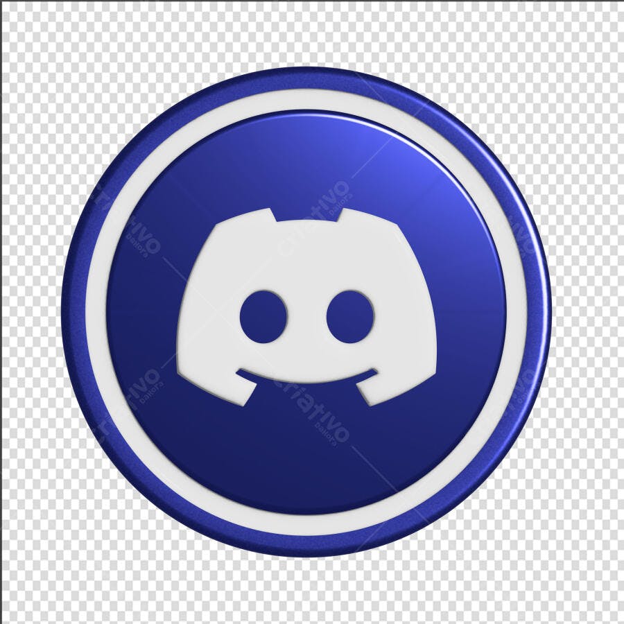 Logo Discord 3D Redondo Azul PNG Fundo Transparente